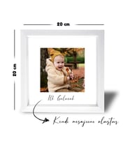 Özel Bebek Fotoğraflı ve Özel Notlu Anı Çerçevesi 20x20cm (Beyaz)