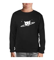Saturn - Kedi Siyah Çocuk Sweatshirt