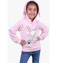 Breeze Kız Çocuk Sweatshirt Tavşan Baskılı 1.5-5 Yaş, Somon Melanj