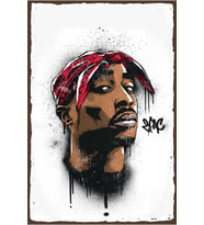 Tupac Temalı Retro Ahşap Poster