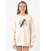 Steins Gate Okabe and Kurisu Ekru Kadın 2ip Sweatshirt