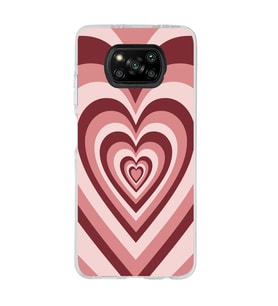 Poco X3 Pro / X3 NFC Uyumlu Pembe Kalp Tasarımlı Şeffaf Telefon Kılıfı
