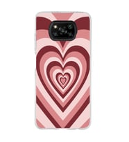 Poco X3 Pro / X3 NFC Uyumlu Pembe Kalp Tasarımlı Şeffaf Telefon Kılıfı