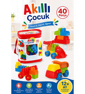 Akıllı Çocuk (40 Parça) - Büyük Parça Lego - Lego Setleri - Bloklar - Bebek Lego