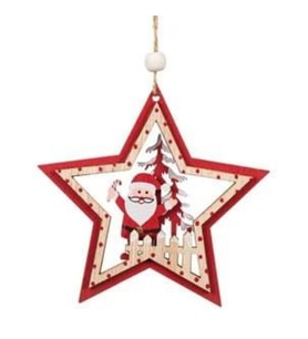Yılbaşı Ağacı Noel Baba Yıldız Dekor Süs 11 Cm 1 Adet