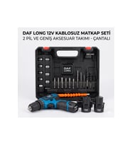 12V Çift Akülü Hızlı Şarjlı Matkap ve Vidalama Seti