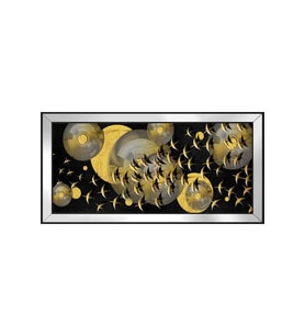 Soyut Şekiller Motifli Kanvas Tablo 50 x 70 cm Aynalı Siyah Çerçeve