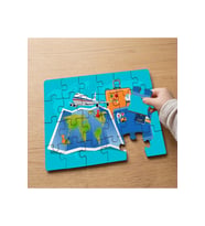 Uçak - Harita - Seyahat Tasarımlı 24 Parça Ahşap Çocuk Puzzle MPK0832