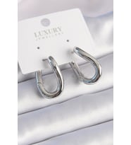 Pirinç Gümüş Renk Halka Model Kadın Küpe - Tj-Bkp9531