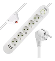 Vea VA-21562 5'li 3xUSB'li 1.5Metre Akım Korumalı Priz Beyaz