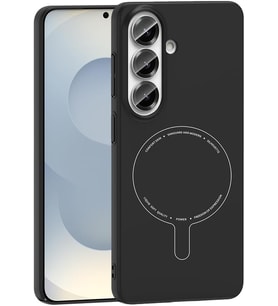 Samsung Galaxy S26 FE ile Uyumlu Kılıfı Ultra İnce Kamera Lens Korumalı M-Safe Şarj Özellikli Sert Silikon Kapak Elio Siyah