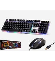 Hadron HD837 LEDli Kablolu Oyuncu Klavye + Mouse Set kgc10 (Siyah)