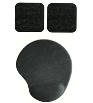 Oval Siyah Kum Desen Bilek Destekli Mouse Pad + 2 Adet Siyah Kupa Fincan Bardak Altlığı Altlık Set