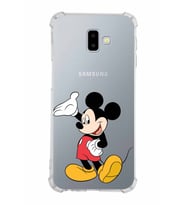 Samsung Galaxy J6 Plus  Köşe Korumalı Antişok Kapak Mickey Mouse Tasarımlı Şeffaf  Kılıf
