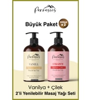 Parnassos Doğal Çilek Ve Vanilya Aromalı Yenilebilir Aromaterapi Masaj Yağı Seti 300 ML