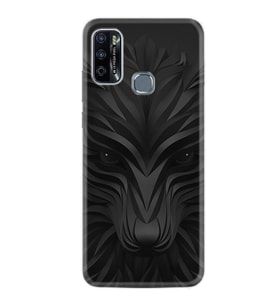 Infınıx Hot 9 Play Kılıf Resimli Desenli Baskılı Silikon Kılıf Black Fox 1325