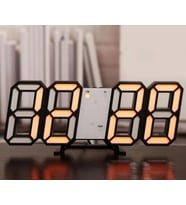 3D LED Dijital Alarm Termometre Takvim Özellikli Masa Duvar Saati (Turuncu)