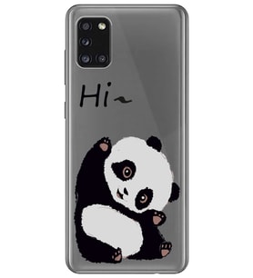 Samsung Galaxy A31 Uyumlu Sevimli Panda Desenli Şeffaf Telefon Kılıfı