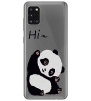 Samsung Galaxy A31 Uyumlu Sevimli Panda Desenli Şeffaf Telefon Kılıfı