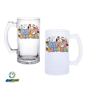 Snoopy Kulplu Bira Bardağı Buzlu veya Şeffaf Seçenekli 0347