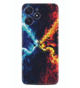 Xiaomi Poco M6 Pro 5G Kılıf Silikon Desen Özel Seri Red Blue Leon 1714