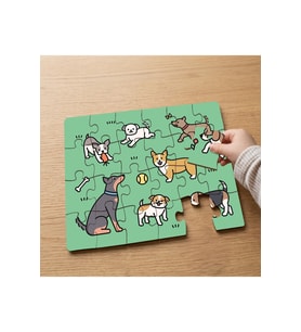 Mutlu Köpekler Tasarımlı 24 Parça Ahşap Çocuk Puzzle MPK0372