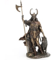Bronz İskandinav Tanrısı Loki Kötülük ve Kurnazlık Tanrısı Heykel Biblo Ev Dekoru