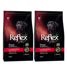 Reflex Plus Orta Büyük Irk Kuzulu Pirinçli Yetişkin Köpek Maması 3 Kg 2 Adet