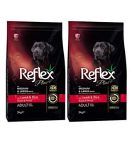 Reflex Plus Orta Büyük Irk Kuzulu Pirinçli Yetişkin Köpek Maması 3 Kg 2 Adet