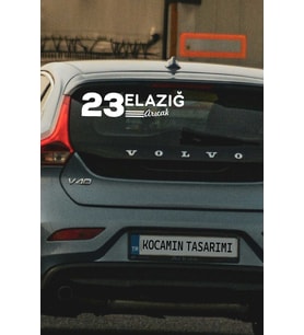 23 Elazığ Arıcak Plaka Kodlu Beyaz Araç Sticker Arıcak İlçe Yazılı Elazığ Özel Tasarım 40x8 cm Şehir ve İlçe Temalı Kaliteli Sticker