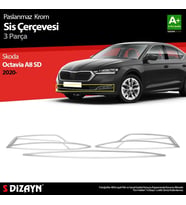 Skoda Octavia Uyumlu A8 Krom Sis Çerçevesi 3 Parça. 2020 Üzeri Parça
