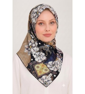 Saf Twill İpek Eşarp -6591