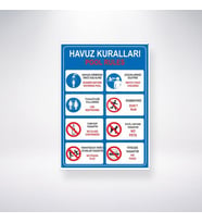 Havuz Kuralları 21x28 Arkası Sticker