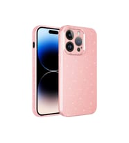 Apple iPhone 14 Pro Uyumlu Kılıf Kamera Korumalı Simli Lüks Zore Koton Kapak (Pembe)