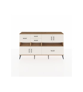 Arges Konsol 5 Raflı 4 Çekmeceli 4 Kapaklı 176x30x99 Çam-Aytaşı