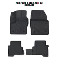 Ford C-Max 2011 Ve Sonrasi ile Uyumlu Carbon Desenli Ultra Premium Havuzlu Oto Paspas (Çok Renkli)
