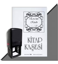 Kişiye Özel  Çerçeveli 2 Tarihli Kitap Kaşesi (Siyah)