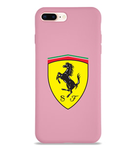 Apple iPhone 8 Plus Uyumlu Lansman Kılıf Ferrari Tasarımlı Altı Kapalı İçi Kadife Kaplı  Kapak (Şeffaf)