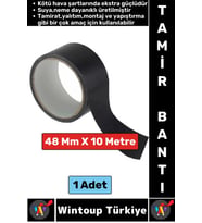 Ultra Güçlü Su Neme Dayanıklı Çok Amaçlı Montaj Onarım İzolasyon Tamir Bantı Siyah 48 Mm x 10 Metre