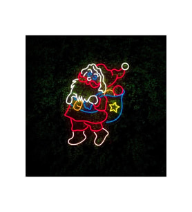 Noel Baba Figürlü Neon Tabela