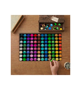 Sulu Boya Renkleri Tasarımı 240 parça Ahşap Puzzle Ahşap Kutuda MP07827