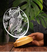 Baykuş Kişiye Özel Led Lamba, Baykuş Tasarımlı 3D Gece Lambası, Baykuş Temalı Dekoratif Lamba, Baykuş Şekilli Hediye