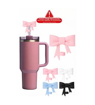 Stanley Quencher Uyumlu 2 Adet Kurdeleli Termos Süsü/Kurdele Pipet Tıpası/Pipet Kapağı (Karışık)