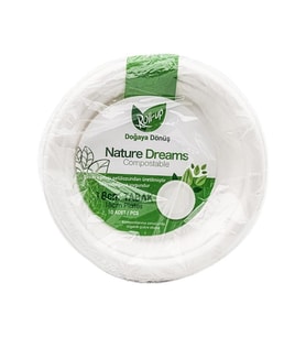 Roll-Up Nature Ekolojik Karton Kağıt Parti Tek Kullanımlık Tabak - 18 Cm. - 50 Adetlik 1 Paket