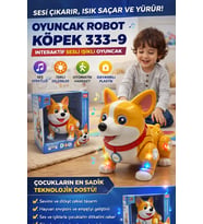 Robot Köpek Sesli ve Işıklı Akıllı Köpek Oyuncak (Sarı)