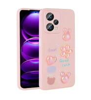 Xiaomi Redmi Note 12 4G Kılıf Kabartma Figürlü Parlak Toys Silikon Kılıf (Pembe)