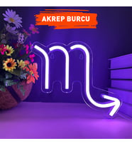 Akrep Burcu Figürlü Neon Led Tabela Tablo Gece Aydınlatma Duvar Dekoru