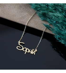 DKMN Gümüş Sophia İsimli Gümüş Kolye Kadın İsimli Gümüş Kolye (Gold)