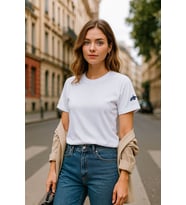 Kadın Bisiklet Yaka Basic Düz Kısa Kollu T-shirt
