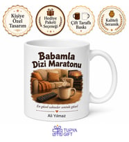 Babamla Dizi Maratonu Yazılı Kupa Bardak Babalar Günü Hediyesi